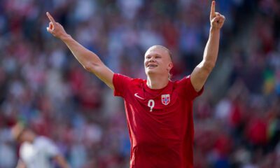 Haaland marca dos goles con Noruega (Getty)