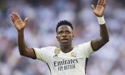 Vinícius Júnior celebrando un gol (Getty)