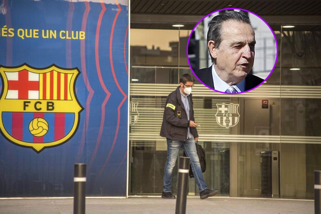 Negreira y un Guardia saliendo de las oficinas del Barça
