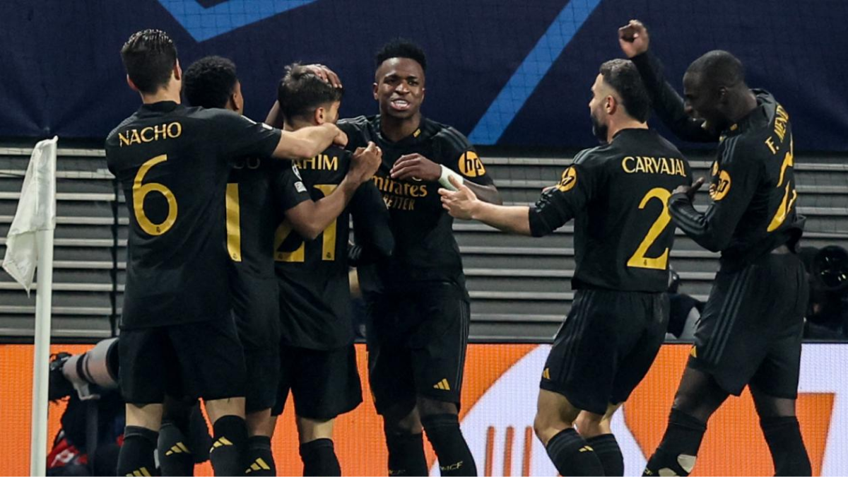 Celebración de gol al Leipzig (Getty)