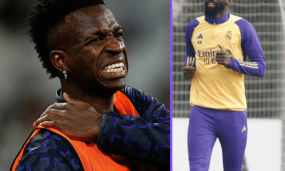 Vinícius con dolor de cervicales y Rüdiger entrenando (Marca y Real Madrid)