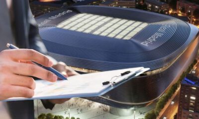 Nuevo Bernabéu y una mano apuntando