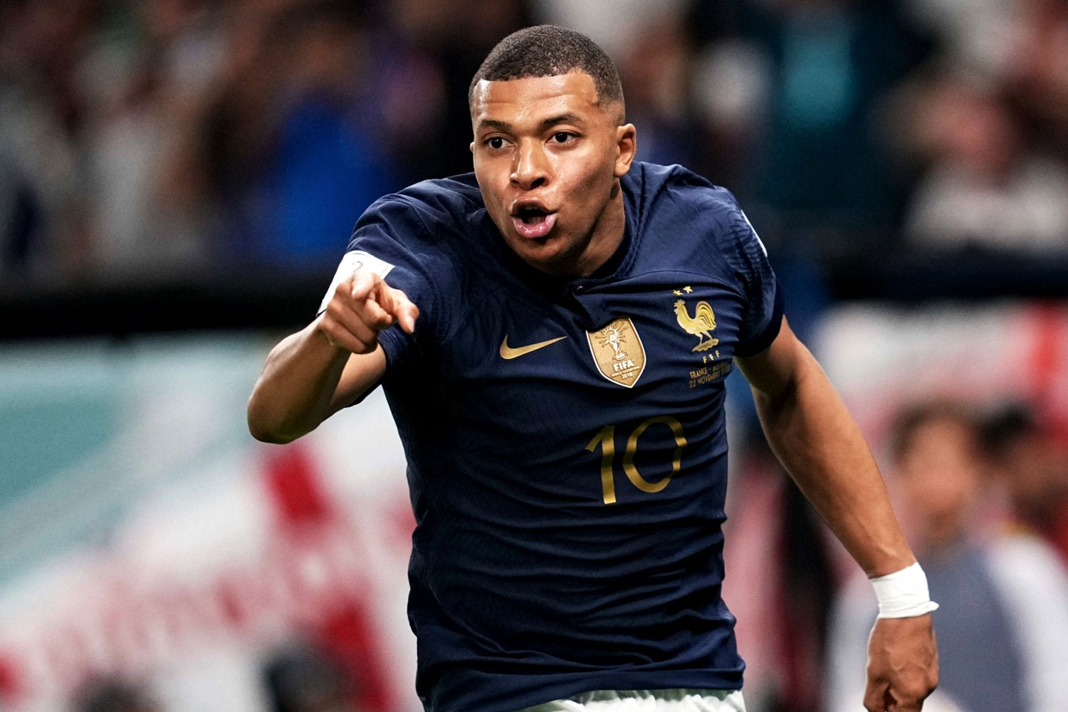 Mbappé celebrando un gol con Francia (Getty)