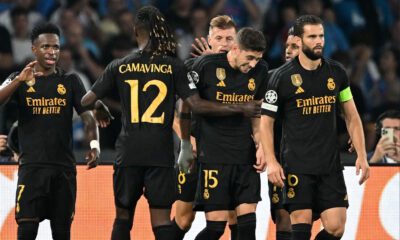 El Madrid celebrando el gol en Champions (Getty)