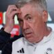 Ancelotti en la sala de prensa de Valdebebas (EFE)