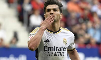 Brahim celebrando su gol a Osasuna (AP)