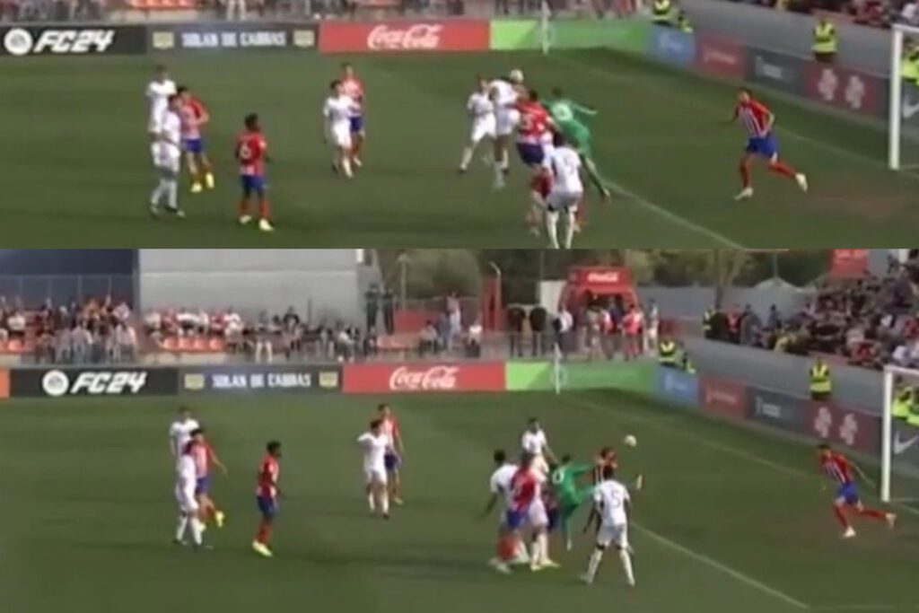 El árbitro se inventó un fuera de juego de Carrillo en el mini derbi