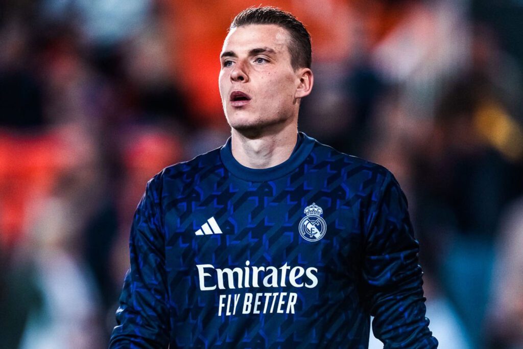 Lunin en un partido de esta temporada (Getty)