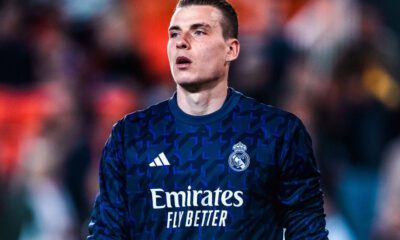 Lunin en un partido de esta temporada (Getty)