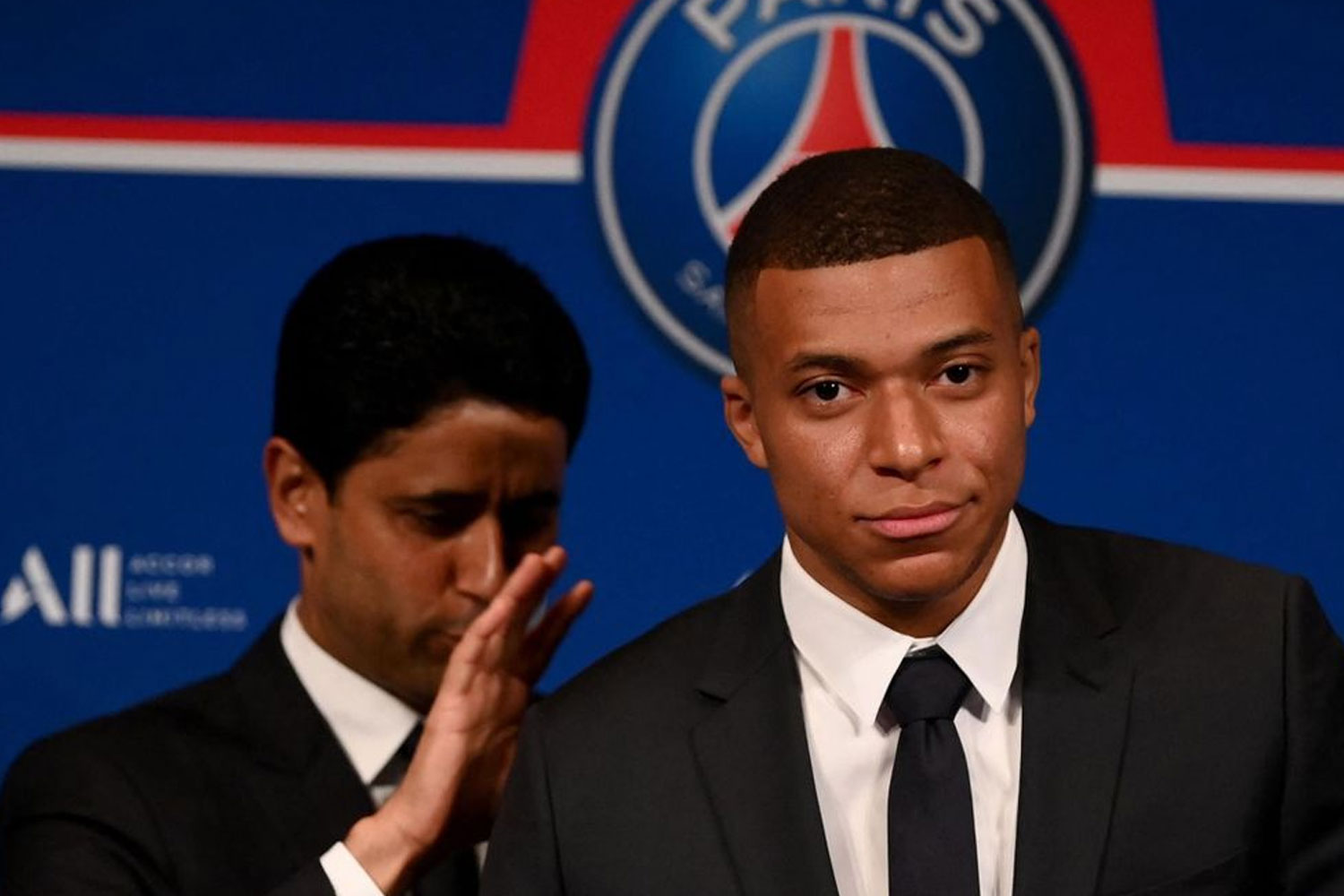 Al-Khelaïfi con Mbappé (Getty)