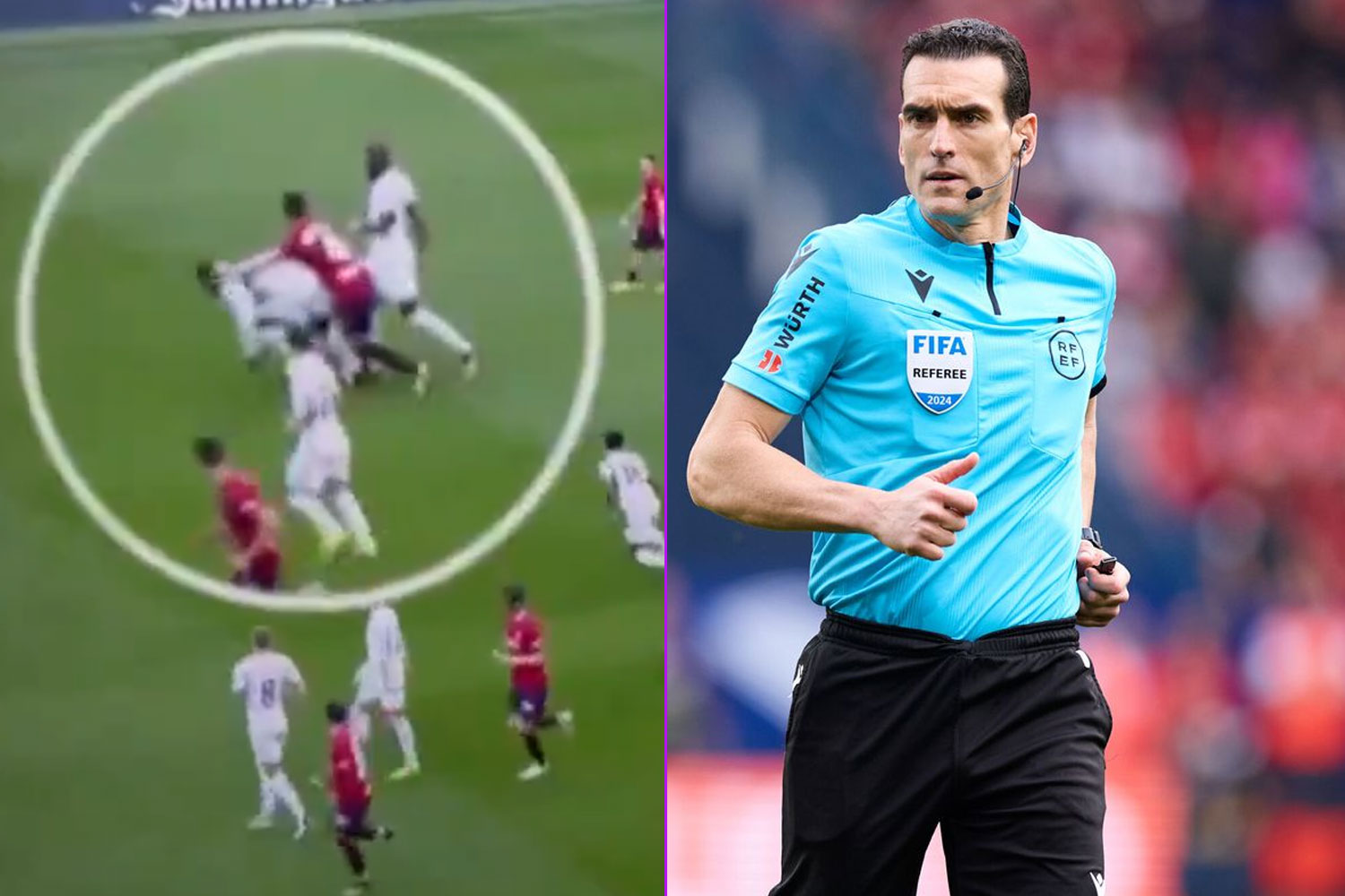 Martínez Munuera no vio una agresión y Vini se lo indicó (Europa Press y RMTV)