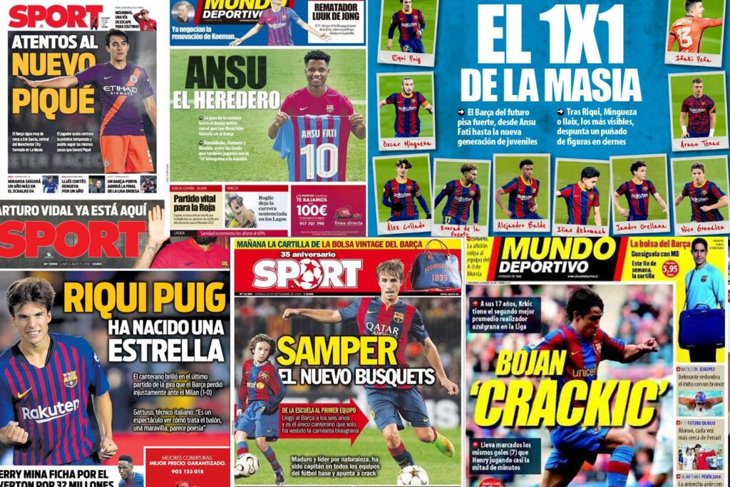 La prensa del Barça hinchando a jugadores