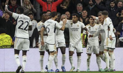 El Real Madrid celebrando un gol (EFE)