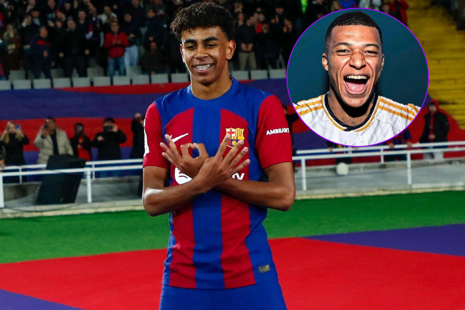 Lamine Yamal y Mbappé (Getty)