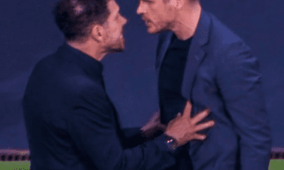 Simeone encarándose en Kehl