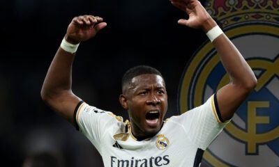 David Alaba con un escudo por detrás (Getty - montaje Dinastía Blanca)