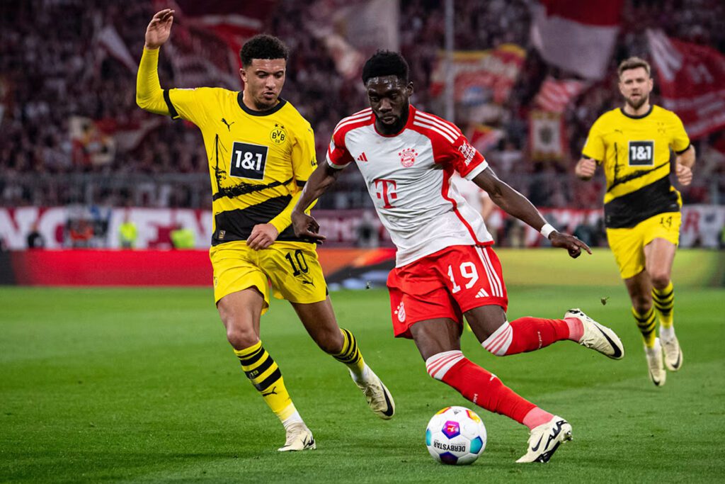 Alphonso Davies contra el Dortmund (Bayern)