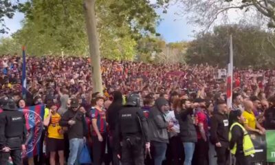 La afición del Barça antes de medirse al PSG