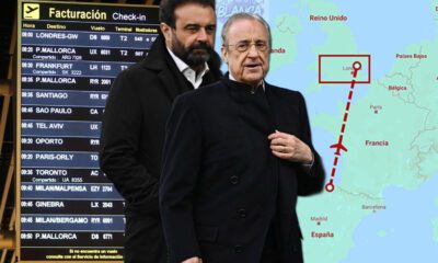 José Ángel Sánchez y Florentino con un vuelo a Londres por detrás (Montaje Dinastía Blanca, foto Getty)