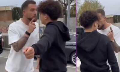 Iñigo Martínez encarándose con un joven menor