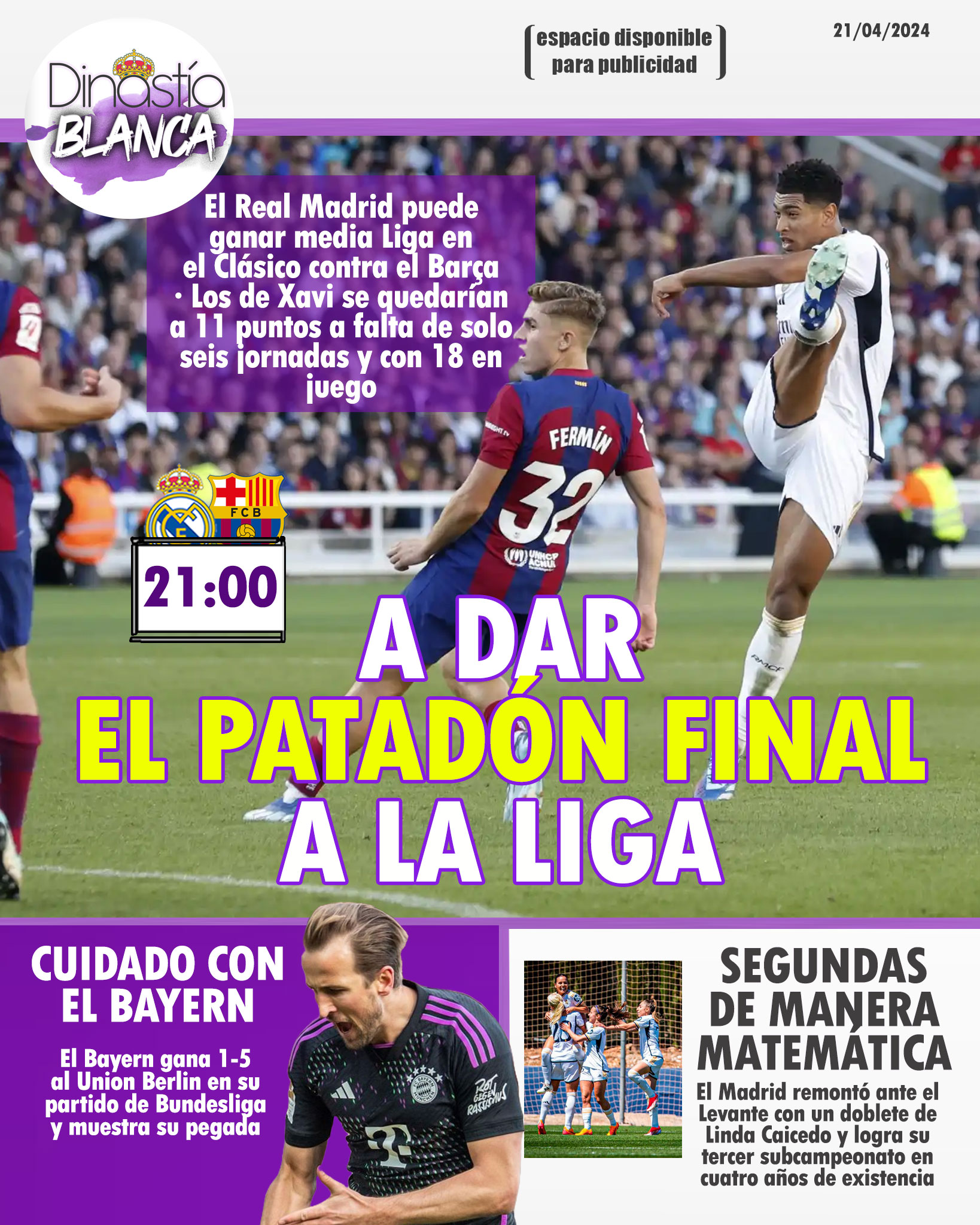 La portada del día de Dinastía Blanca del 21 de abril del 2024