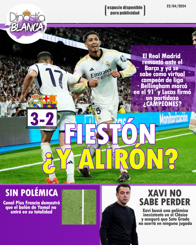 La portada del día de Dinastía Blanca del 22 de abril del 2024