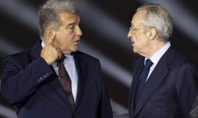 Joan Laporta hablando con Florentino (Sport)