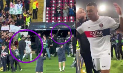 Mbappé al irse de Montjuïc