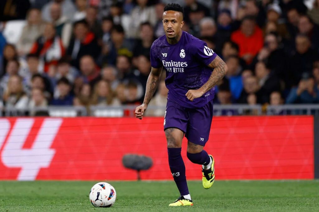 Militao jugando ante el Athletic (Real Madrid)