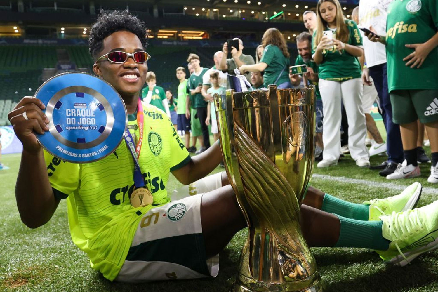 Endrick se convirtió en MVP y campeón del Paulista (Getty)