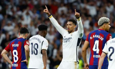 Bellingham celebrando su gol al Barça (Reuters)