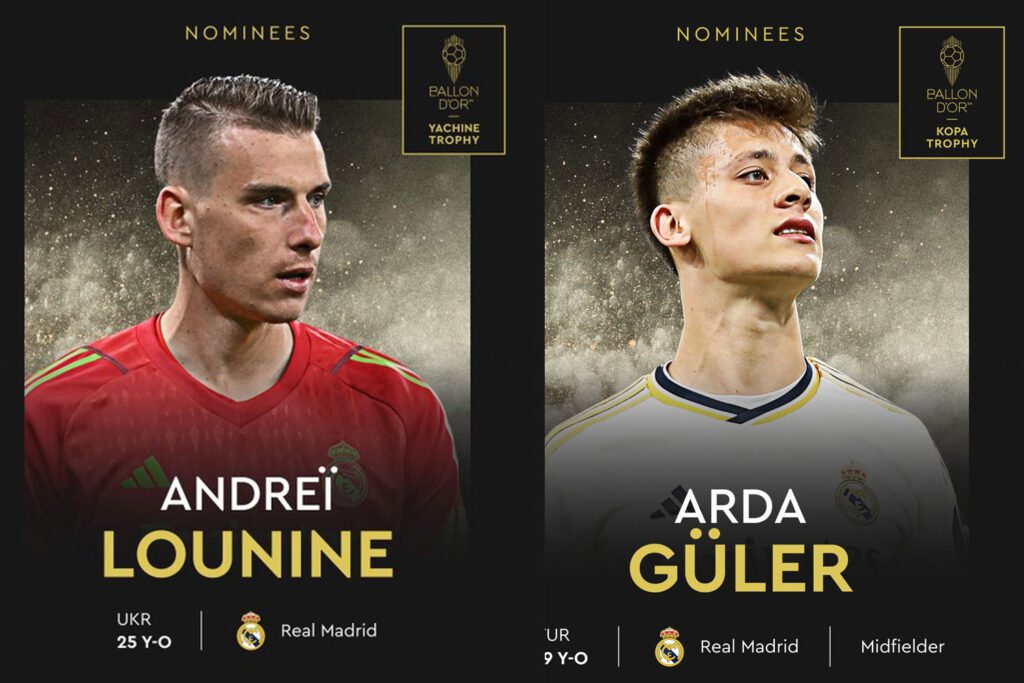 Arda Güler, Lunin y Ancelotti lucharán por el Kopa, Yashin y mejor entrenador