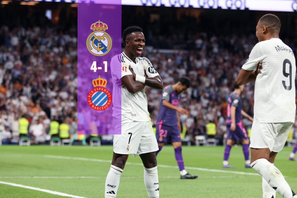 El Real Madrid va a ritmo de «rock & roll» y golea al Espanyol