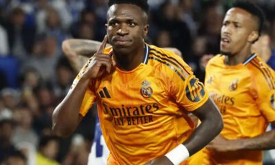 Vinicius celebrando su gol a la Real Sociedad