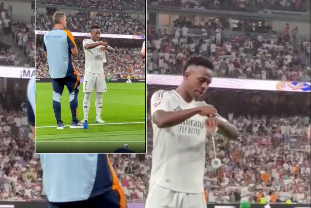 El detallazo que no se vio en TV: Vini Jr. se puso a cantar el himno