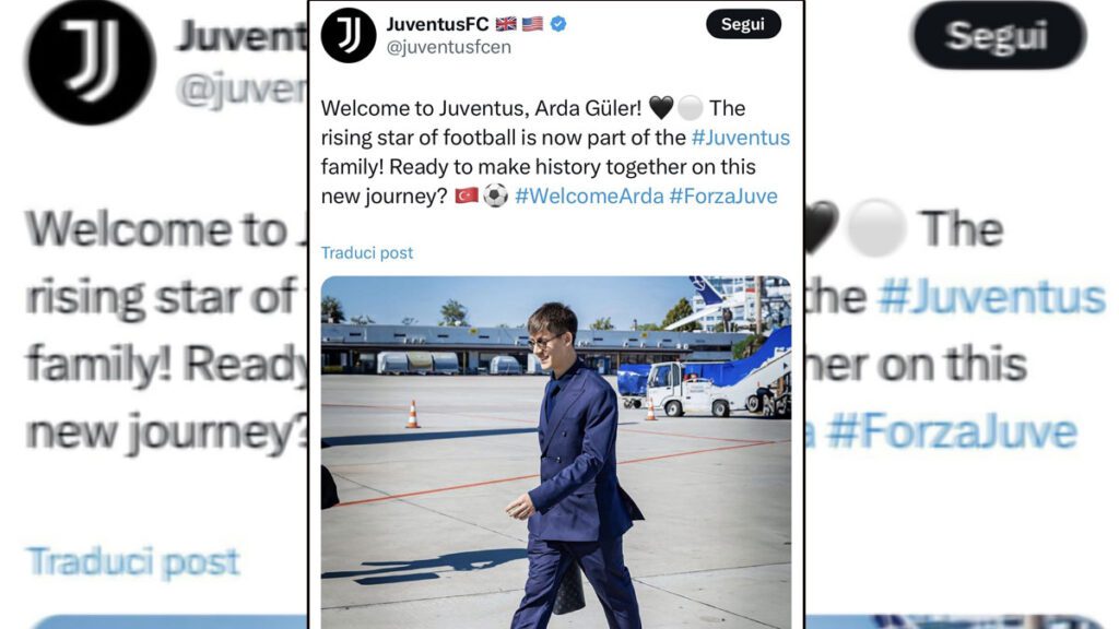 Sorpresa en las redes sociales: la Juventus anuncia el fichaje de Arda Güler