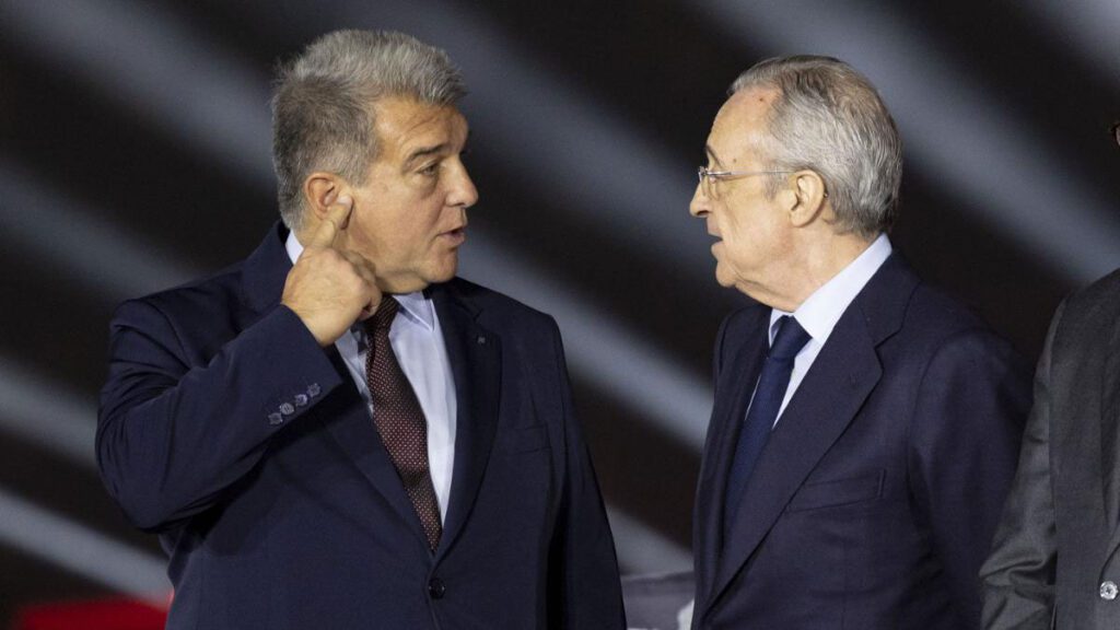 Florentino y Laporta hablando