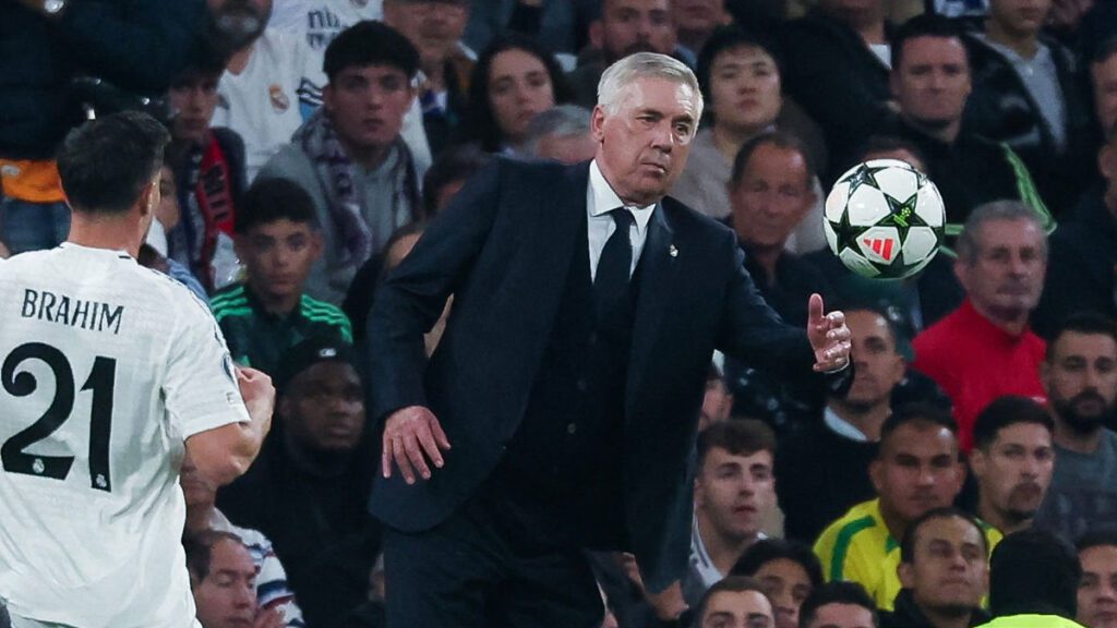 Ancelotti en un partido de Champions