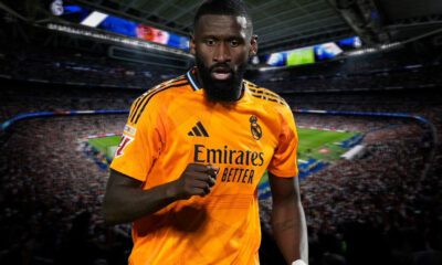 Rüdiger con el Bernabéu de fondo