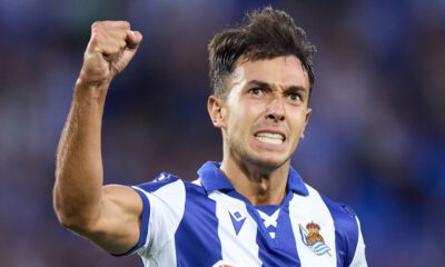 Zubimendi celebrando un gol