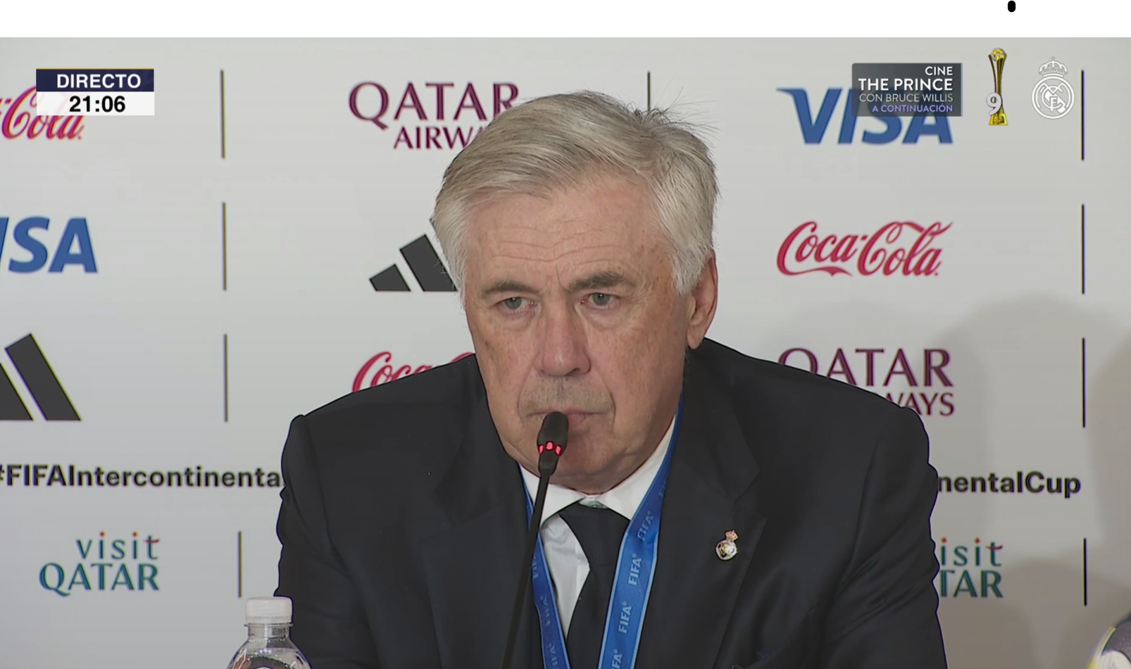 Ancelotti hablando en el Lusail