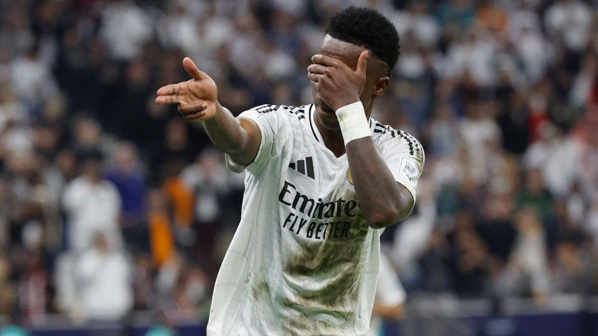 Vinicius celebrando su gol al Pachuca