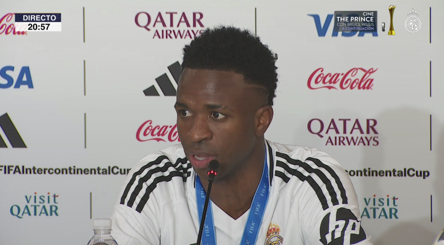 Vinicius hablando en el Lusail
