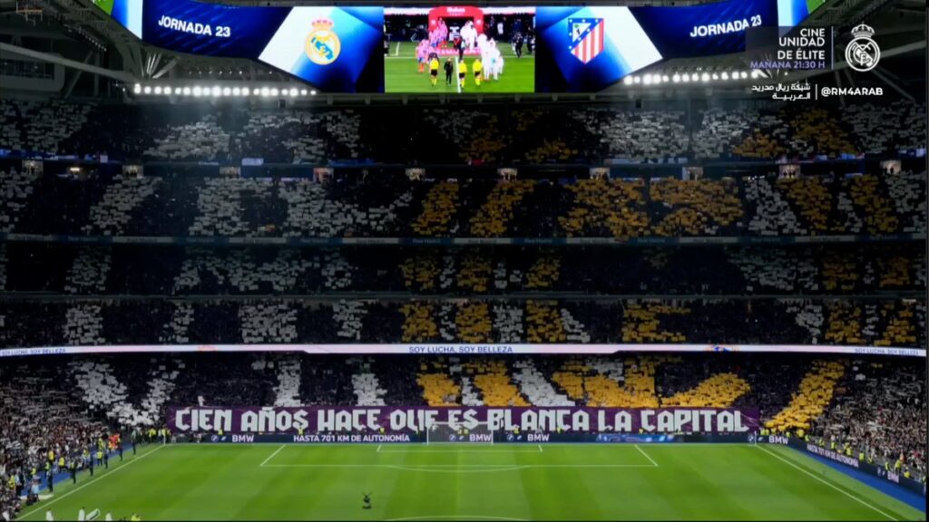 Así fue el mosaico del Bernabéu antes del derbi