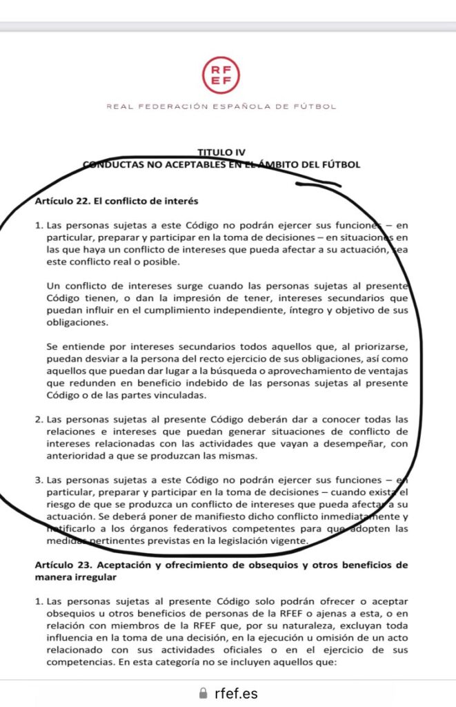 El Código Ético de la RFEF