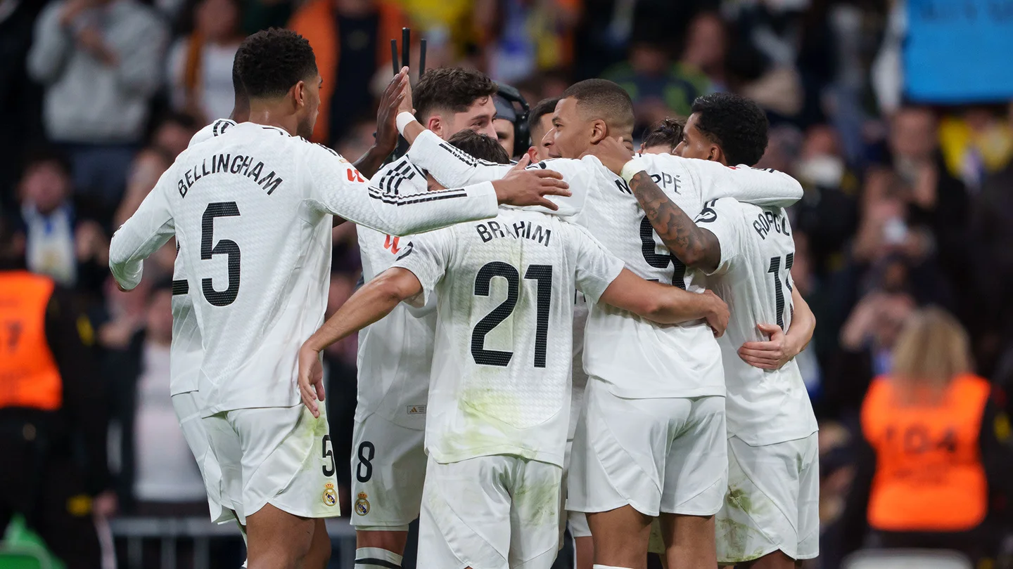 Jugadores del Madrid celebrando un gol