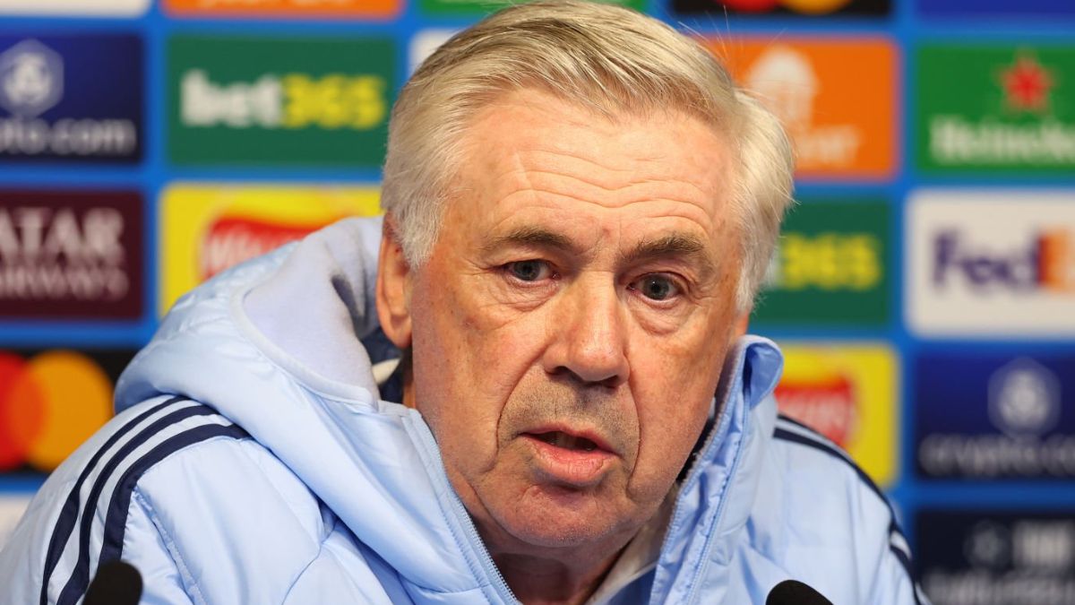 Ancelotti en una rueda de prensa