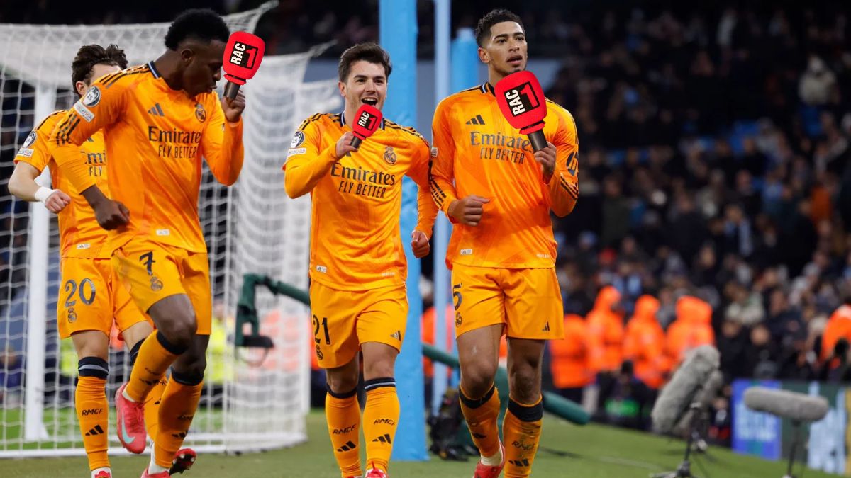 El Real Madrid celebrando un gol con los micrófonos de RAC-1