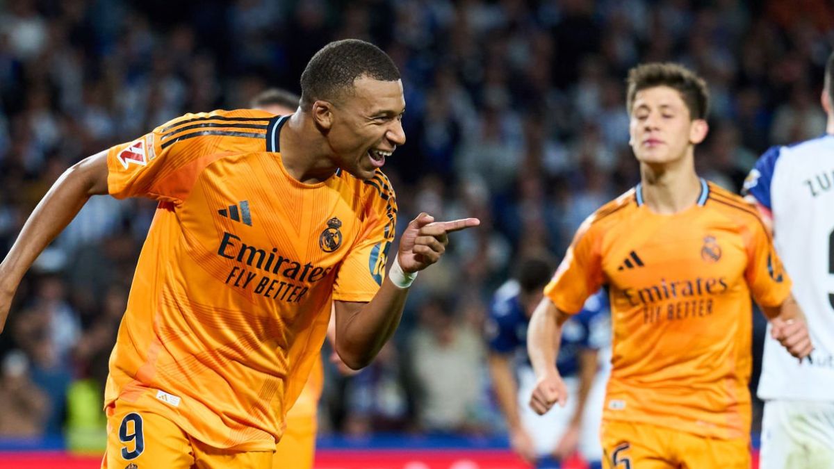 Mbappé celebrando un gol ante la Real Sociedad