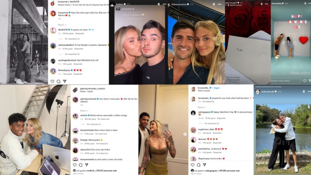 Los mensajes de Instagram de los jugadores y sus parejas